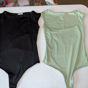 Elegant Black and Mint Bodysuit Set for Women